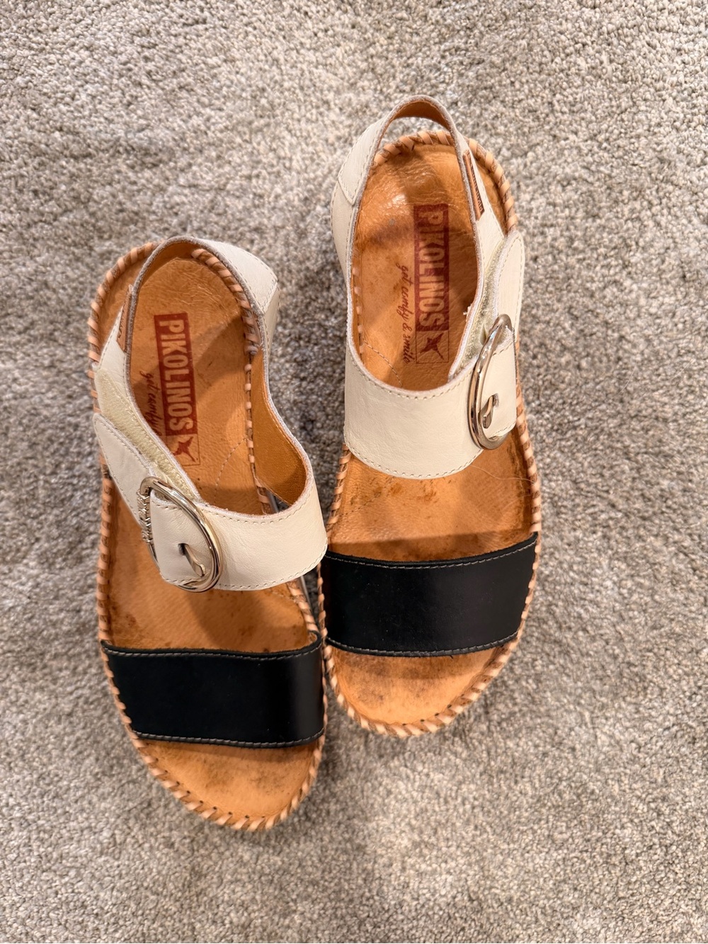 Pikolinos Women’s 37 Leather Cork Platform Sandals Marina W1C-0709C1